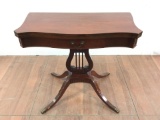 Brass Footed Mahogany Drop Leaf Lamp Table