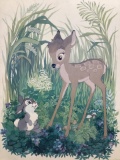 Vintage Disney Bambi & Thumper Print On Board