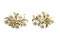 14k Yellow Gold Cultured Pearl & Diamond Earrings