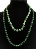 (2) Vintage Jade Bead Necklaces