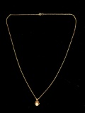 14k Yellow Gold Diamond Pendant & Gold Chain