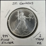 (1) Troy Oz. .999 Fine Silver St. Gaudens Round