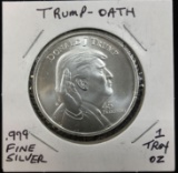 (1) Troy Oz. .999 Fine Silver Trump Oath Medal
