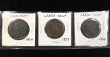 (3) U. S. Large Cents (1826, 1839, & 1846)