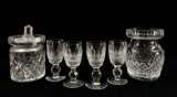 (4) Waterford Crystal Cordials & (2) Condiment