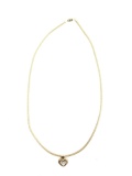 14k Yellow Gold C-z Heart Pendant & Chain