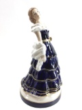 Vtg Royal Dux Blue And White Porcelain Figurine