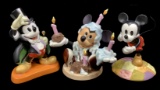 (3) Disney Mickey Mouse Porcelain Figurines