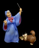 Disney Cinderella Fairy Godmother & Cat Figurines