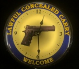 Lawful Ccw Illuminated Advertisement Wall Clock