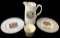 (4pc) Vintage Porcelain Royalty Plates, Pitcher