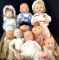 (9pc) Assorted Vintage Porcelain & Vinyl Dolls