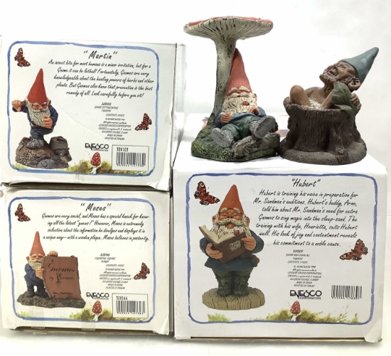 (5pc) Enesco Garden Gnome Figures