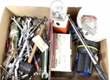 Assorted Tools, Wrenches, Flashlight, Screwdriver