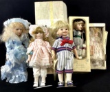 (5pc) Assorted Vintage Porcelain Dolls