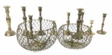 Vintage Brass Candle Sticks, Hanging Baskets