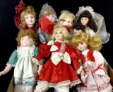 (8pc) Assorted Vintage Porcelain Dolls