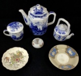 Vintage Porcelain Decorative Plates, Teapots