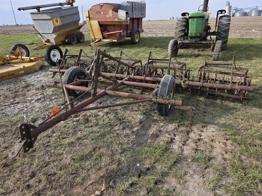 International (4) Section Rotary Hoe w/ Cart