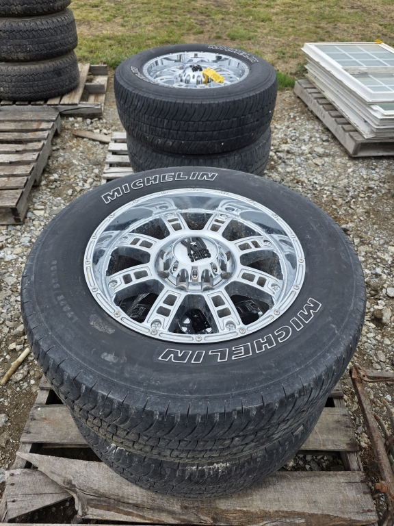 Lot Of Four 8-Lug Chevrolet XD Series Wheels And Tires