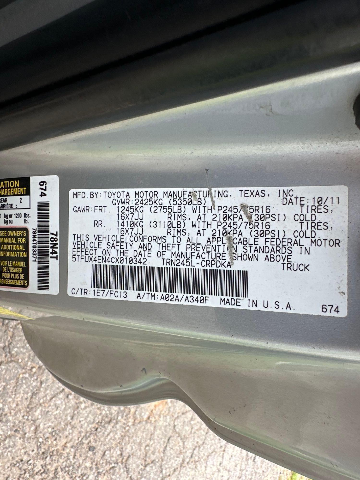2012 Toyota TACOMA