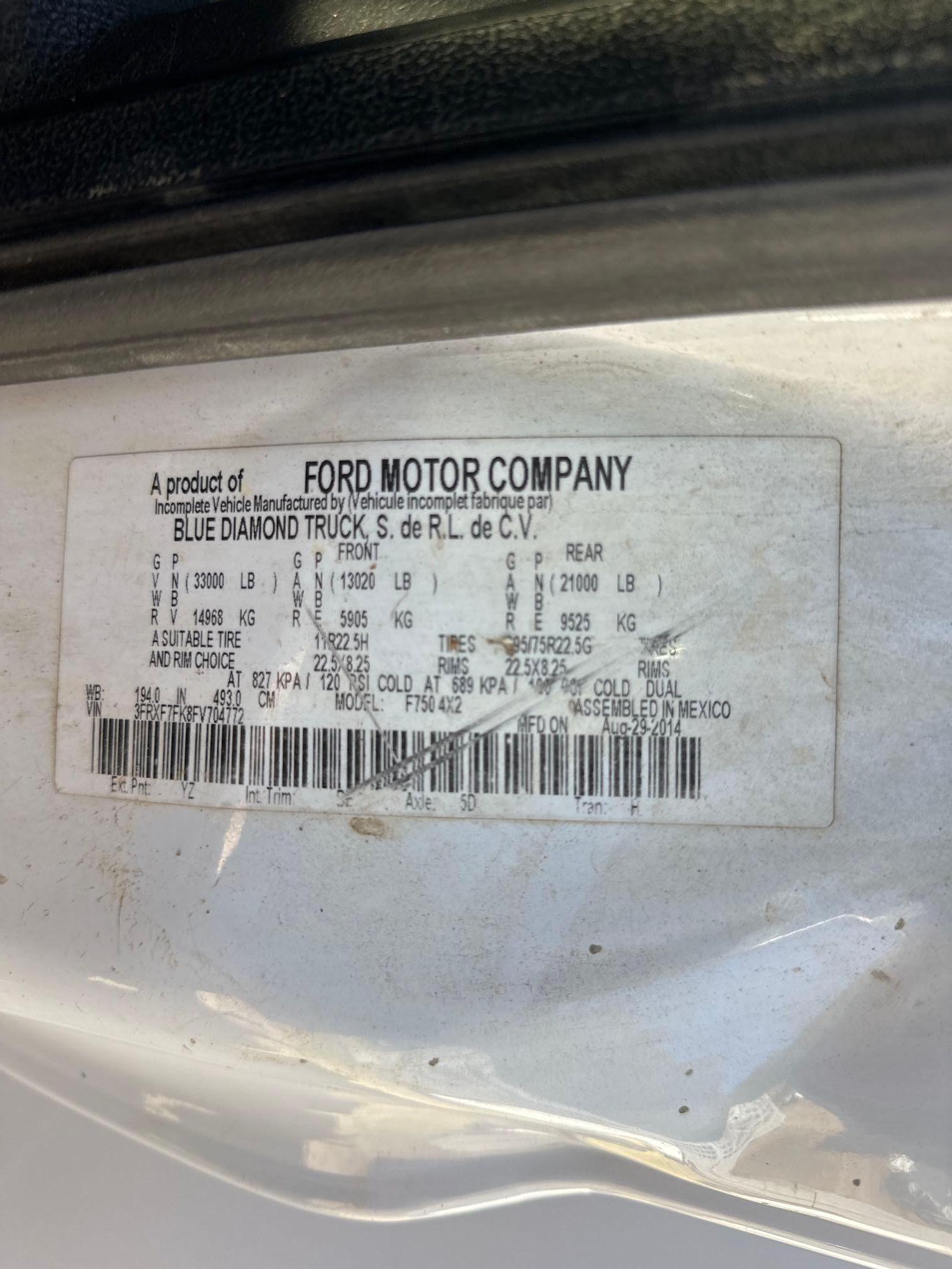 2015 Ford F750