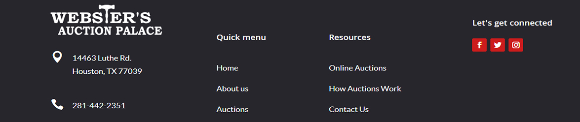 Webster's Auction Palace