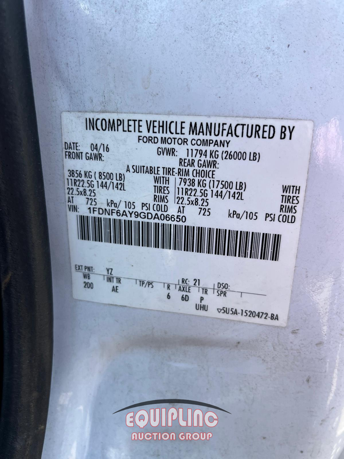 2016 Ford F650