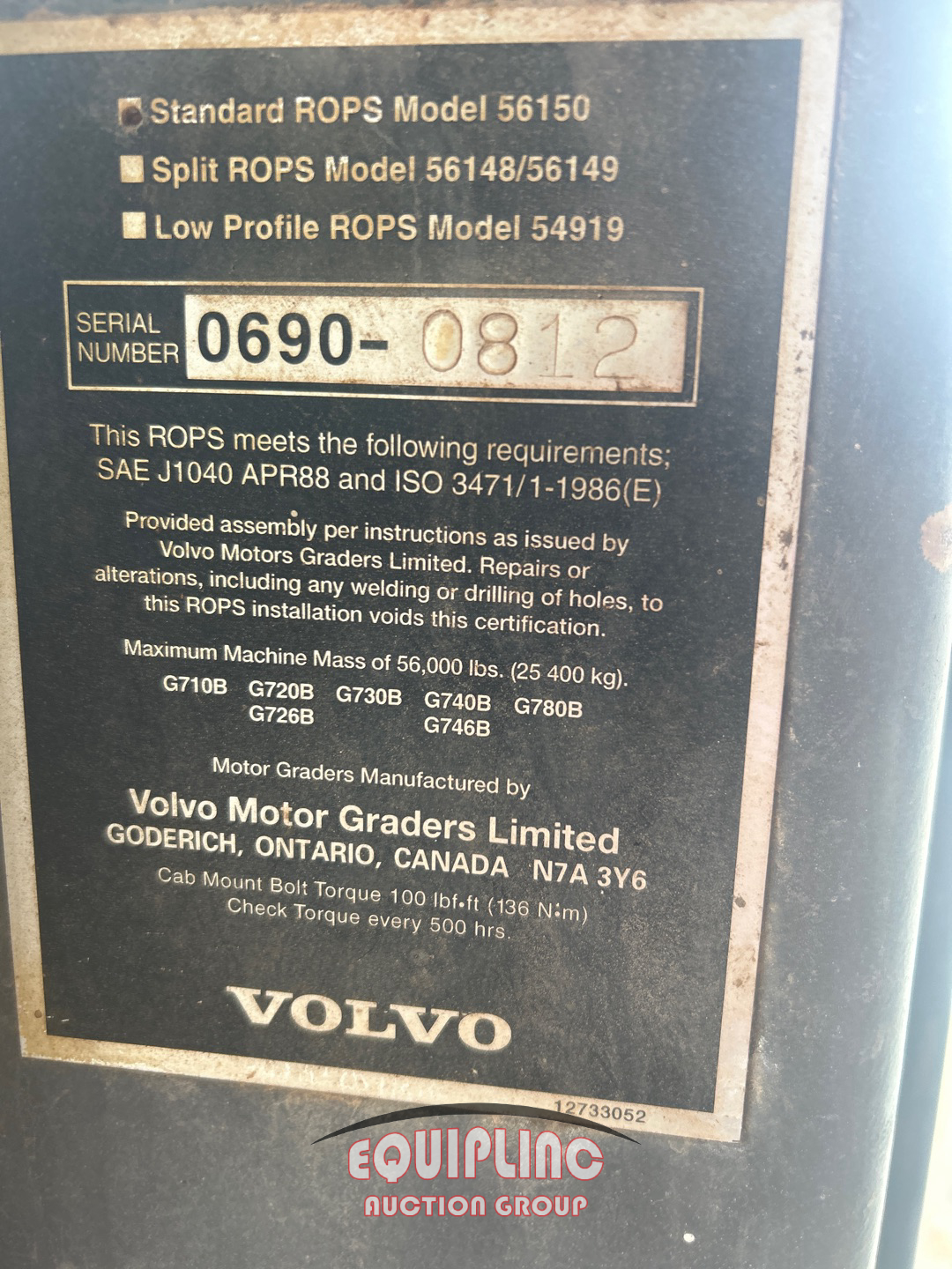 2003 Volvo G720B