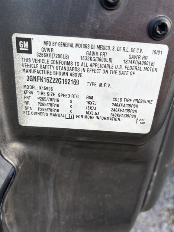 2002 Chevrolet SUBURBAN 1500