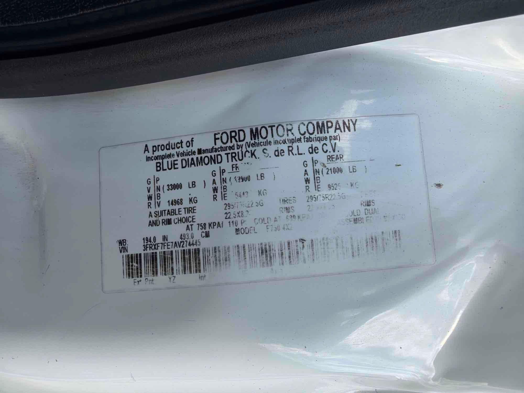 2010 Ford F750XL