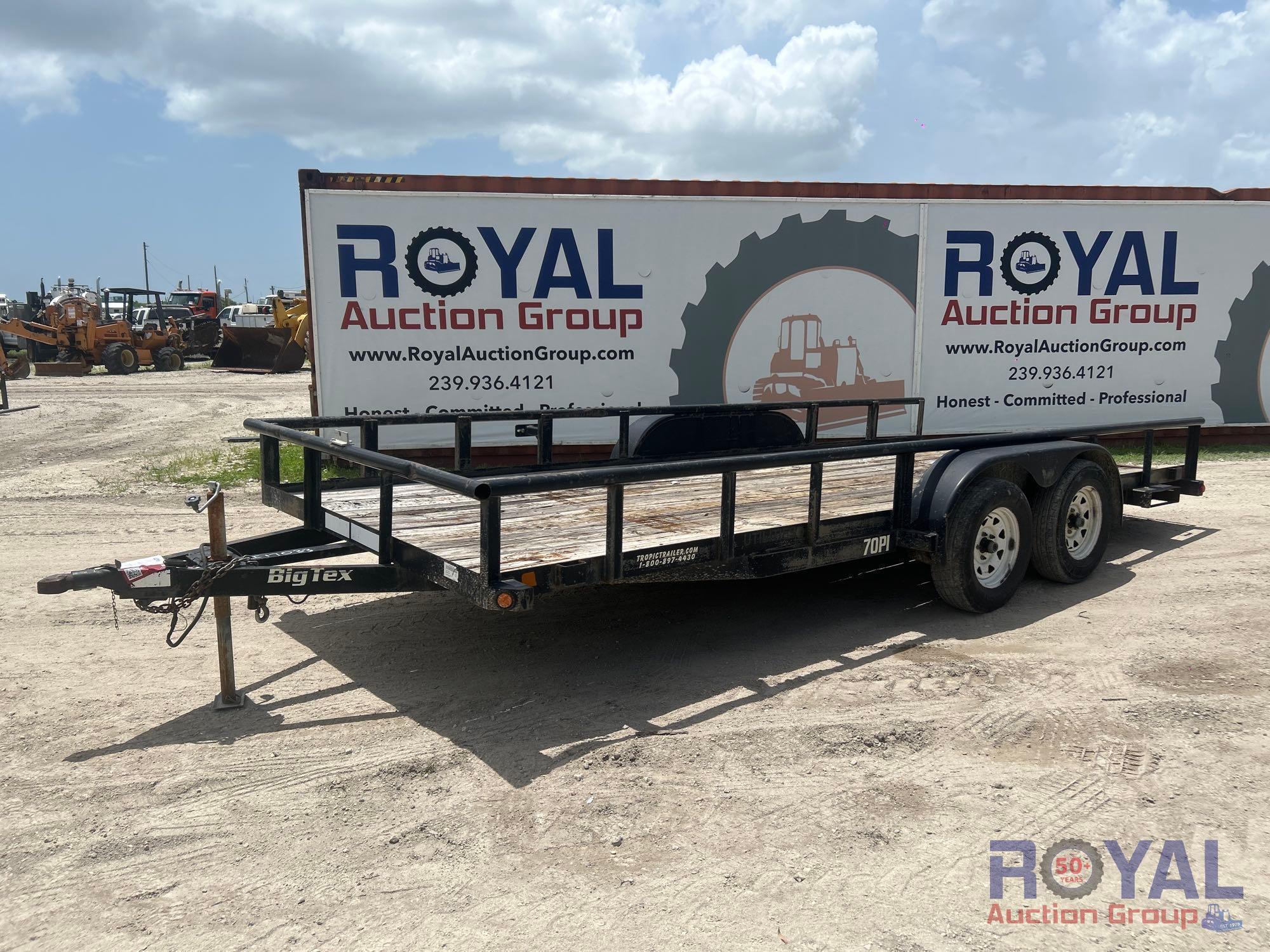 2015 Big Tex 70PI 15ft Pipe Top T/A Utility Trailer