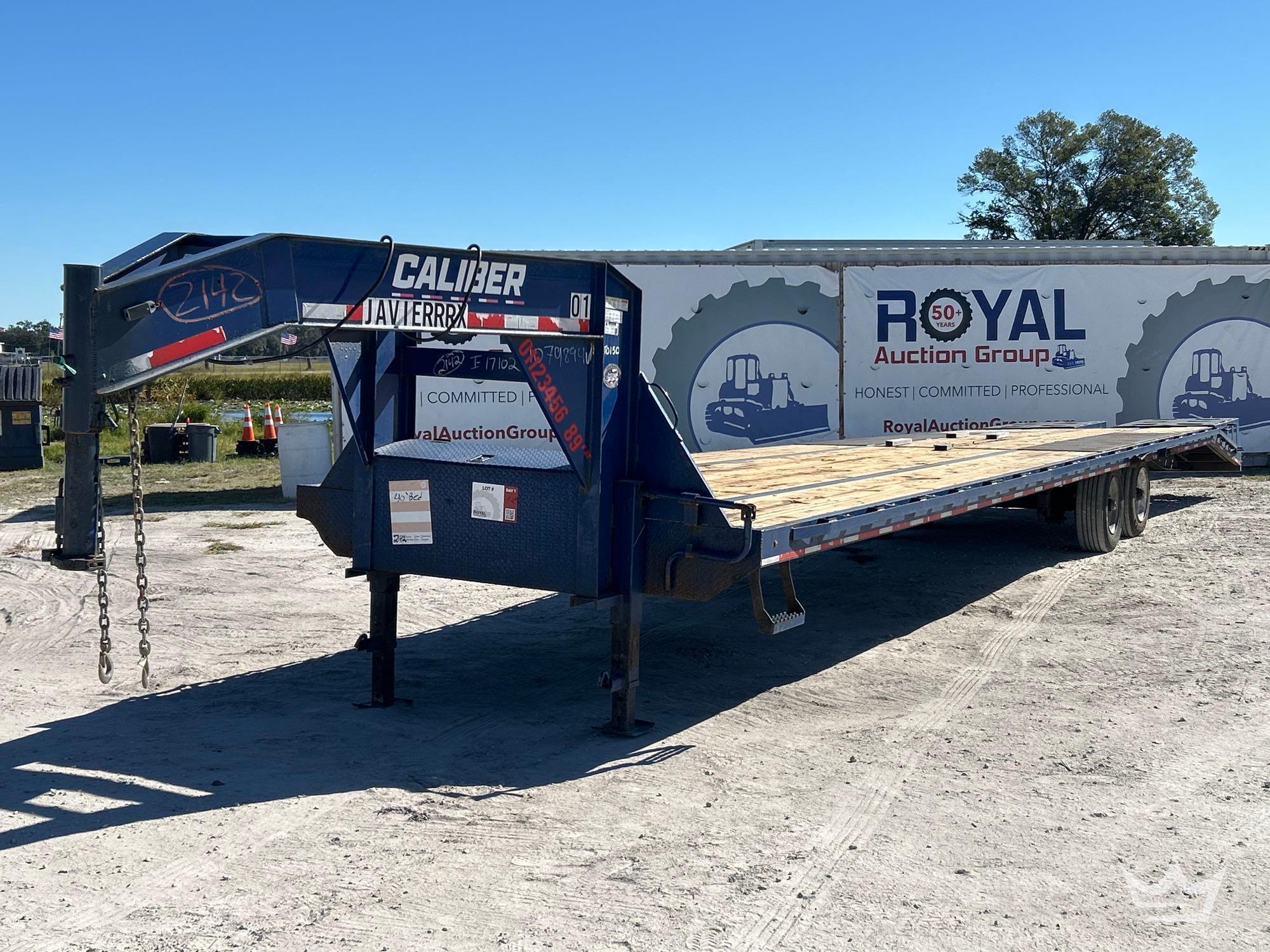 2023 Caliber Trailers GH840MST 40ft 6 Ton T/A Gooseneck Flatbed Equipment Trailer