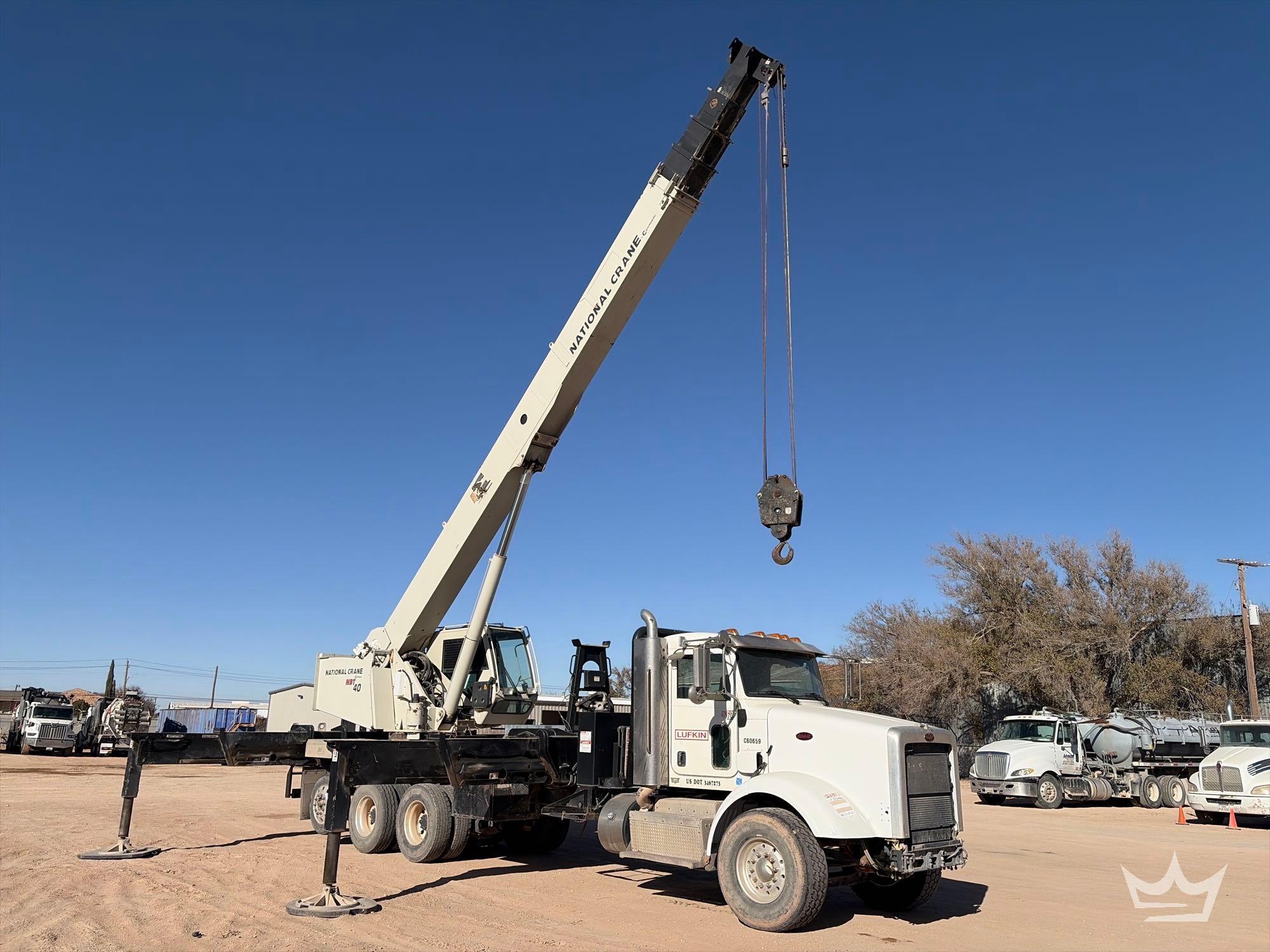 2015 Peterbilt National NBT40 40 Ton Straight Boom Crane Truck