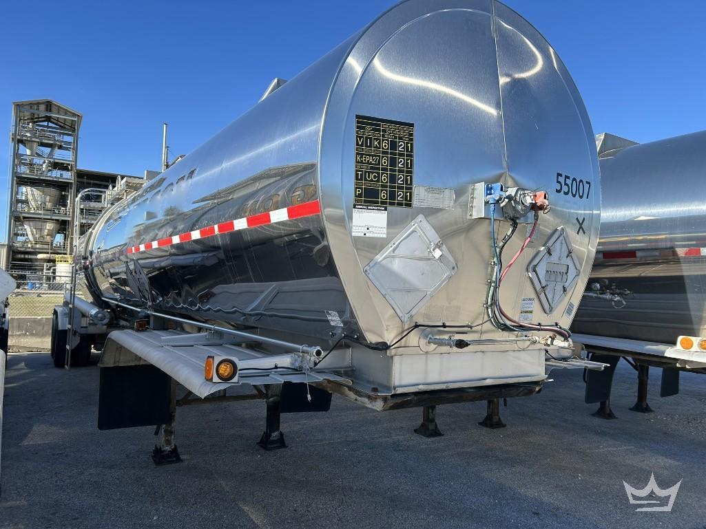 2004 Brenner DOT 407 Insulated T/A Chemical Tanker Trailer