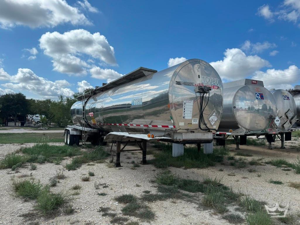 1991 Brenner 307 SS Single Comp Insulated T/A Chemical Tanker Trailer