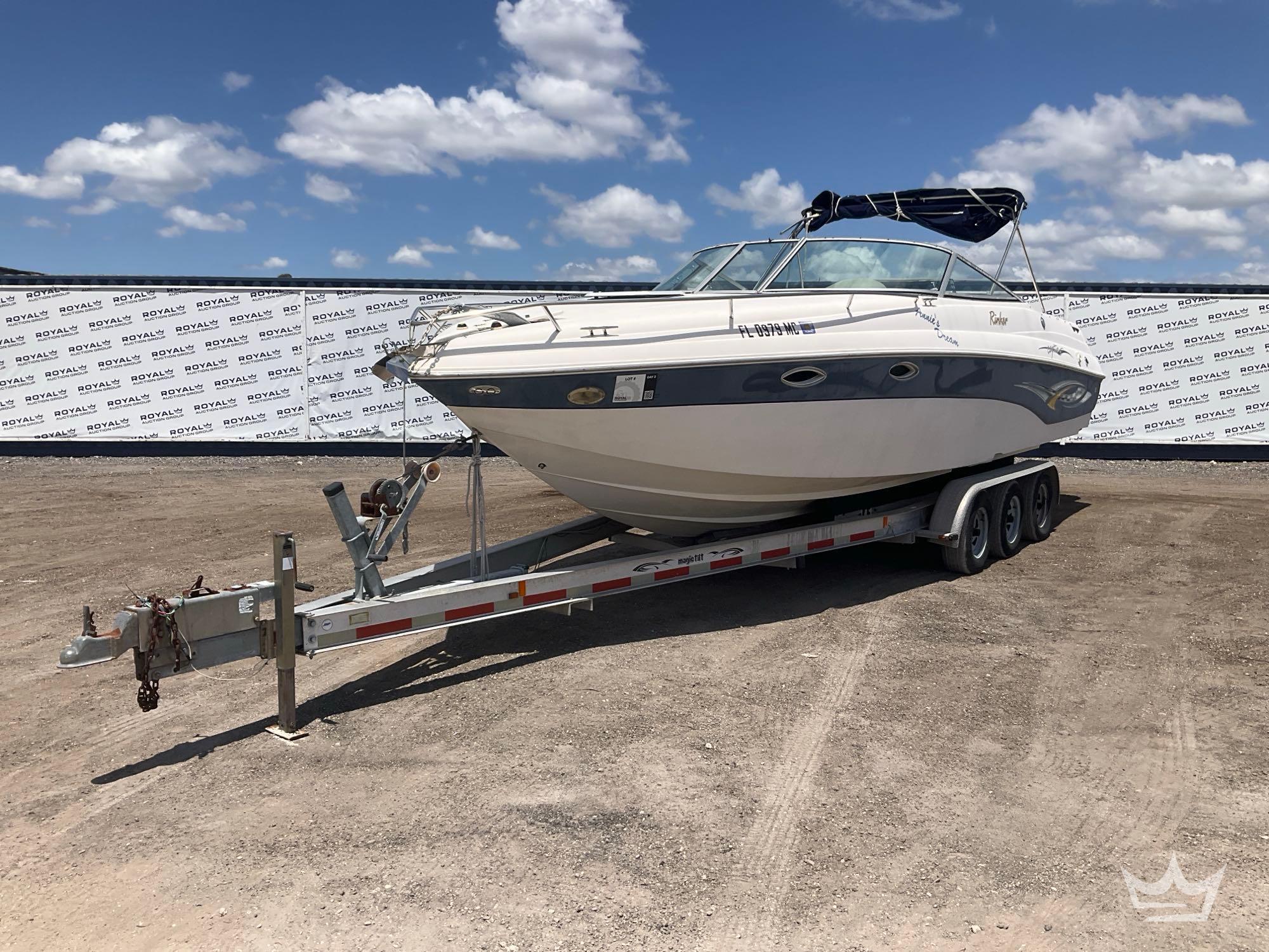 2003 30ft Rinker Captiva Boat w 2017 30ft Tri-Axle HMDE Boat Trailer