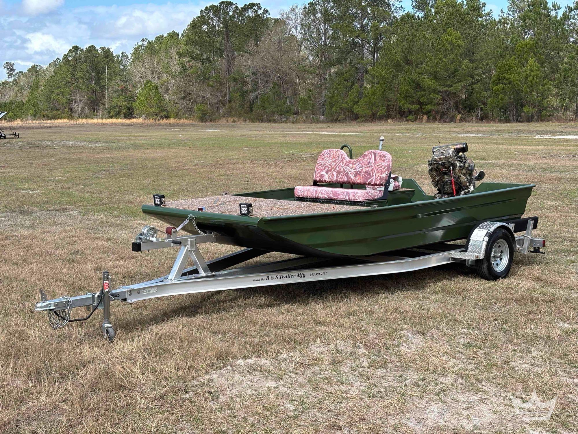 2024 14ft Pairboat Flat Bottom Mud Boat