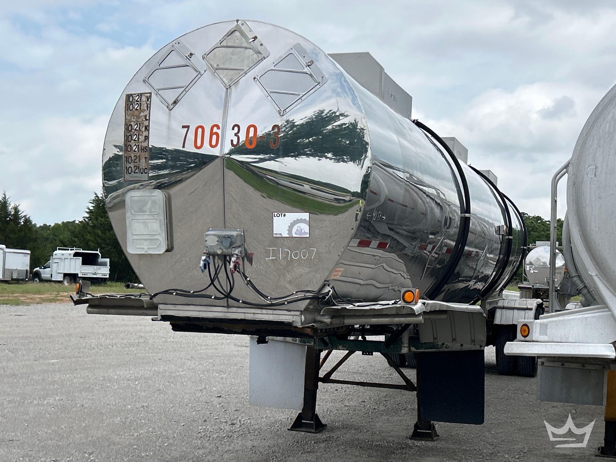 1987 Polar 307 SS 3 Comp SS Insulated T/A Chemical Tanker Trailer