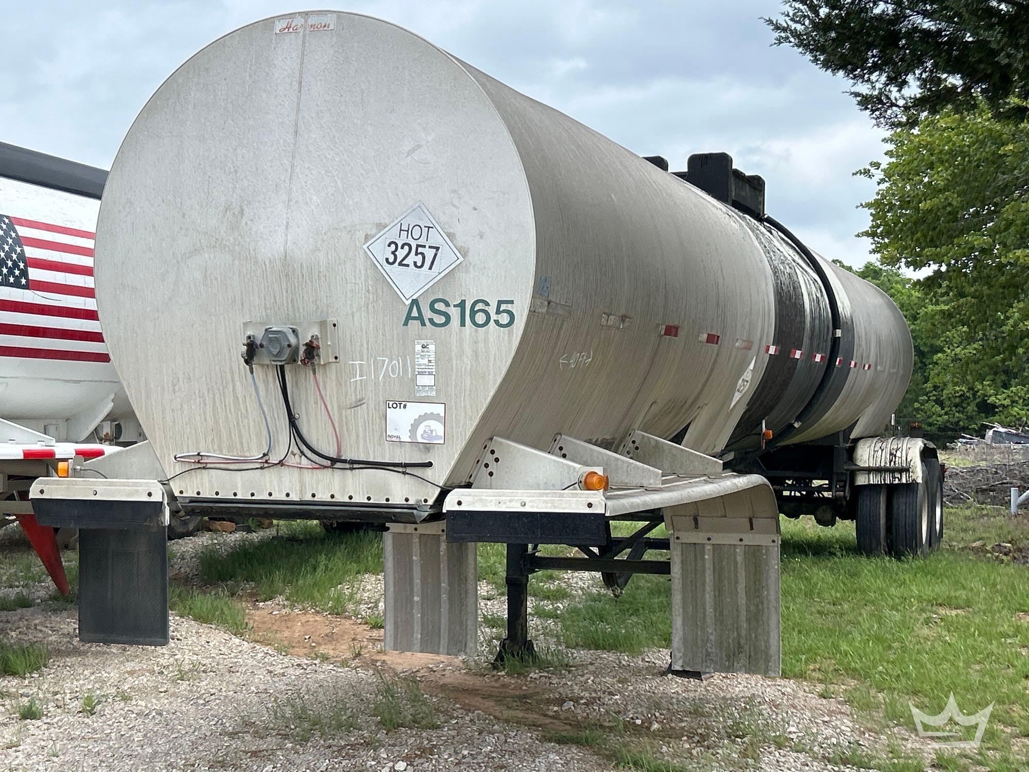2002 Harmon Steel Barrel 7,000 Gallon Asphalt T/A Tanker Trailer