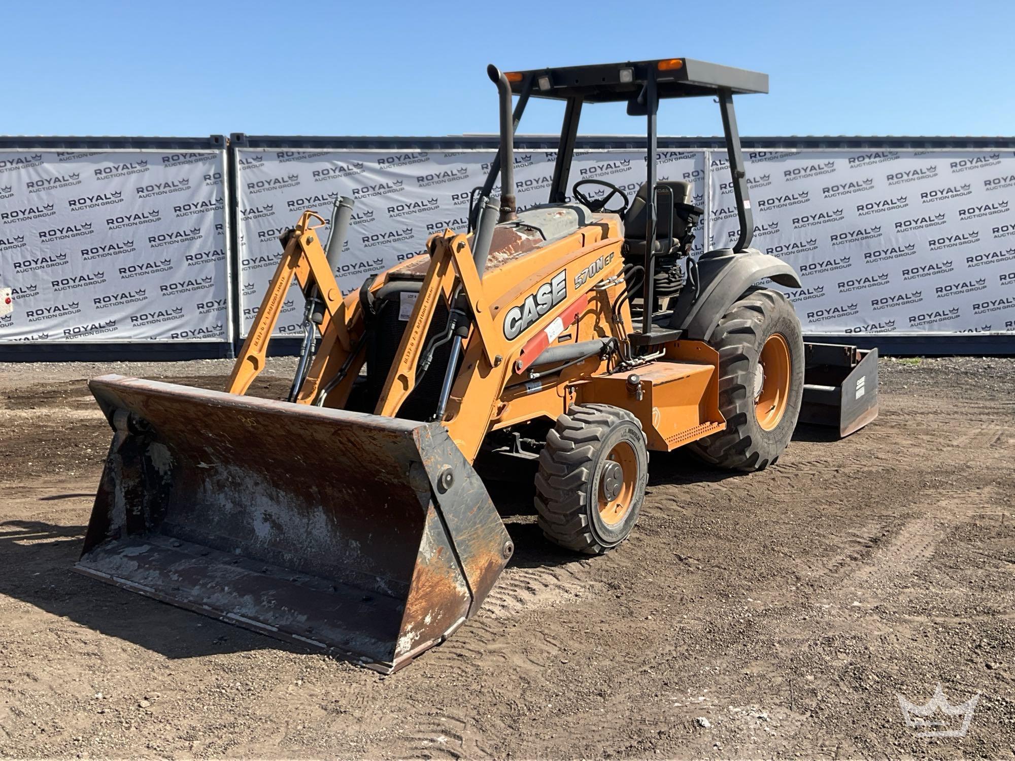 2014 Case 570N EP 4x4 72HP Landscape Tractor Skip Loader Boax Blade