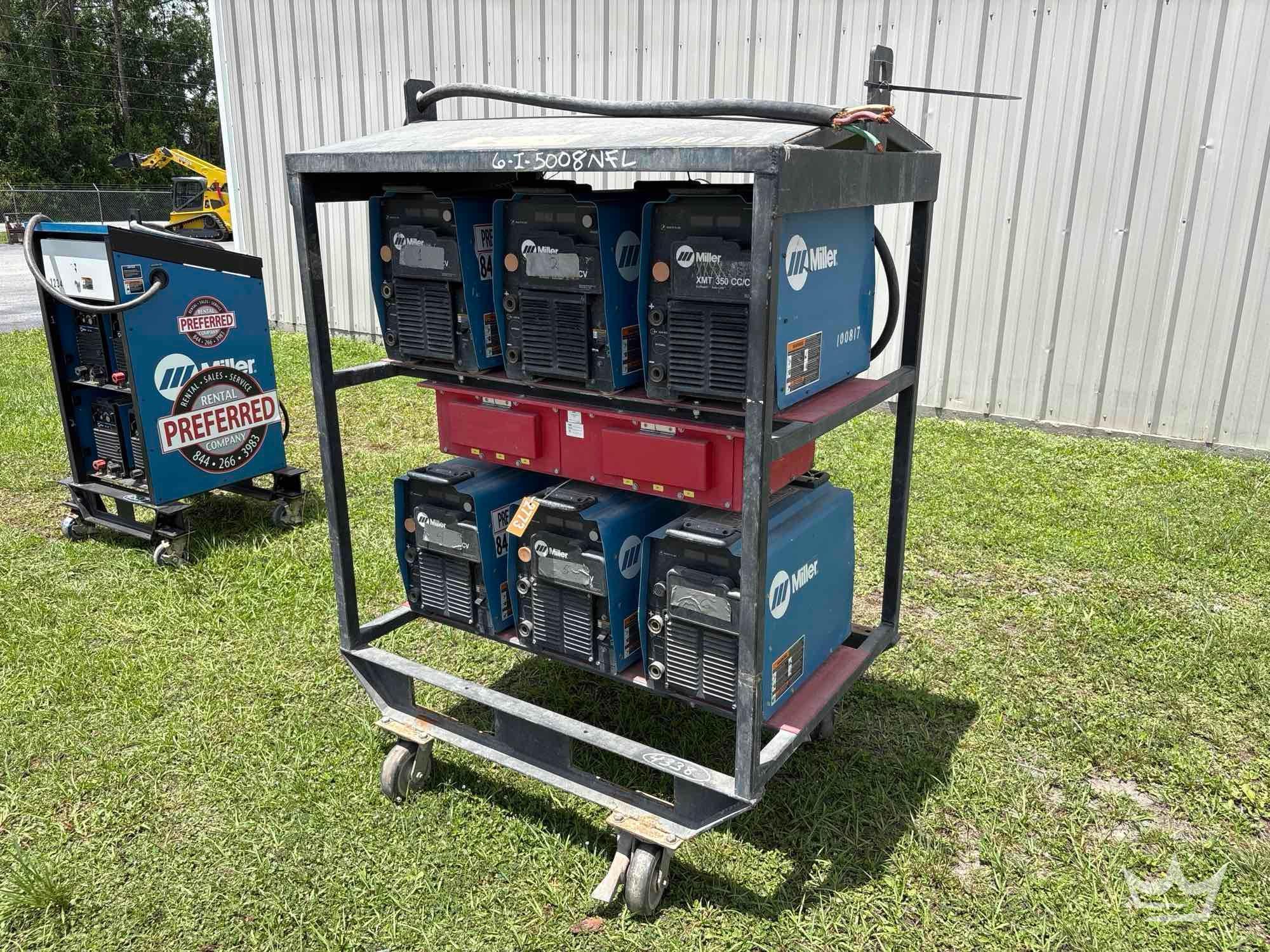 Set of 6 Miller XMT 350 CC/CV Auto-Line Arc Welders