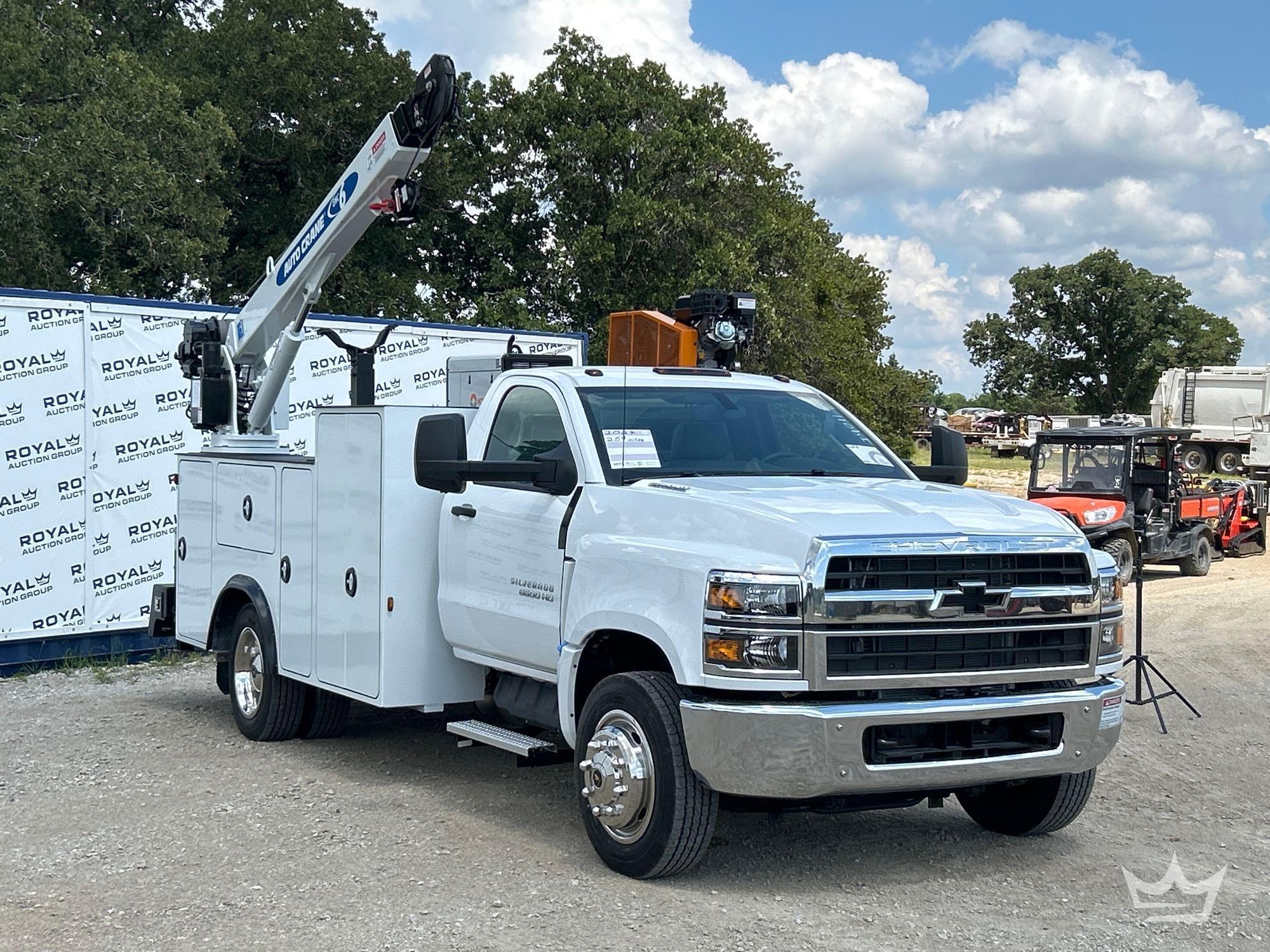 2024 Chevrolet Silverado 5500HD Auto Crane EHC6 6,000lb. Mechanics Crane Truck