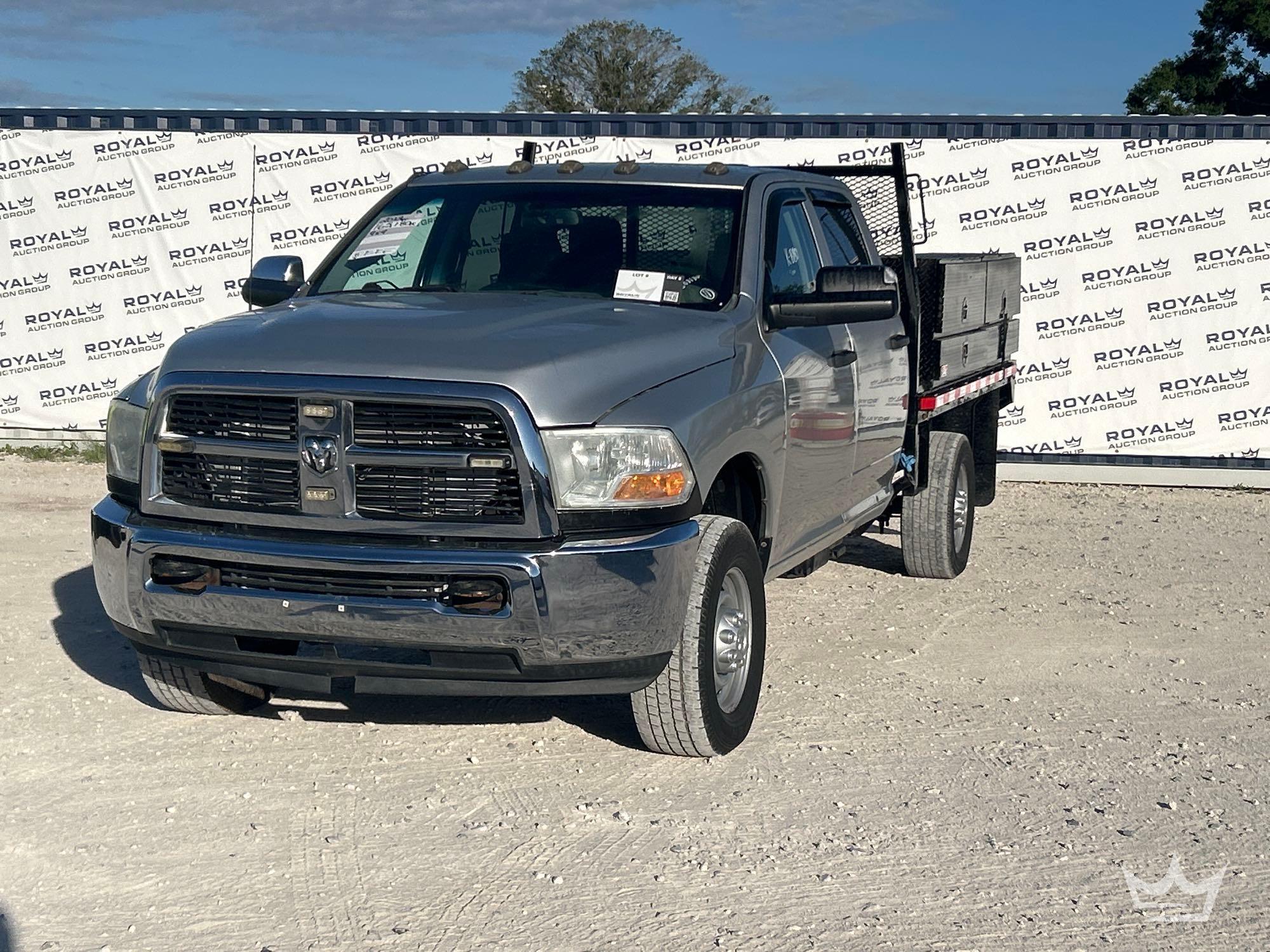 2012 Ram 3500 4x4 Crew Cab Utility Flatbed Truck
