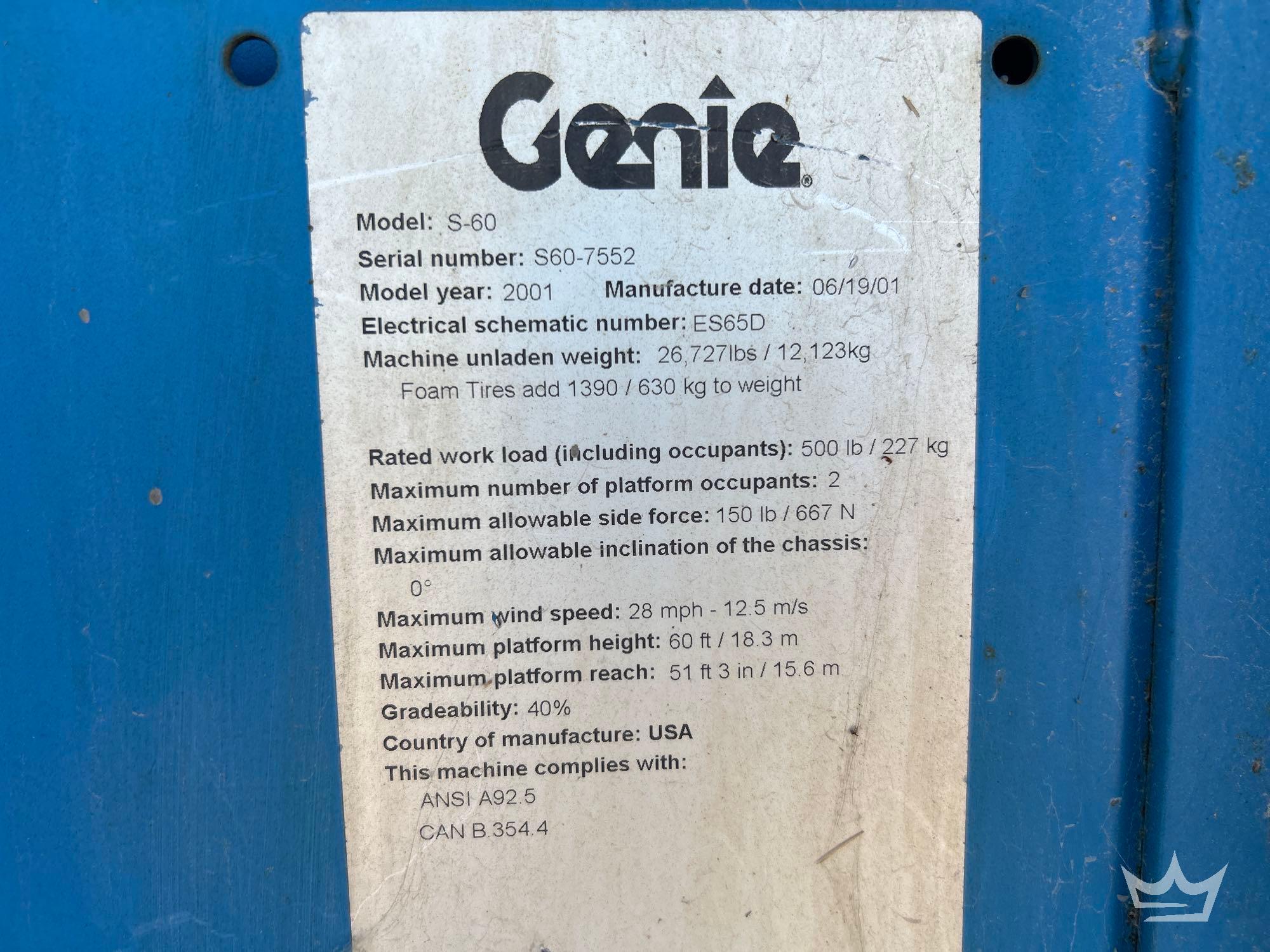 2001 Genie S60