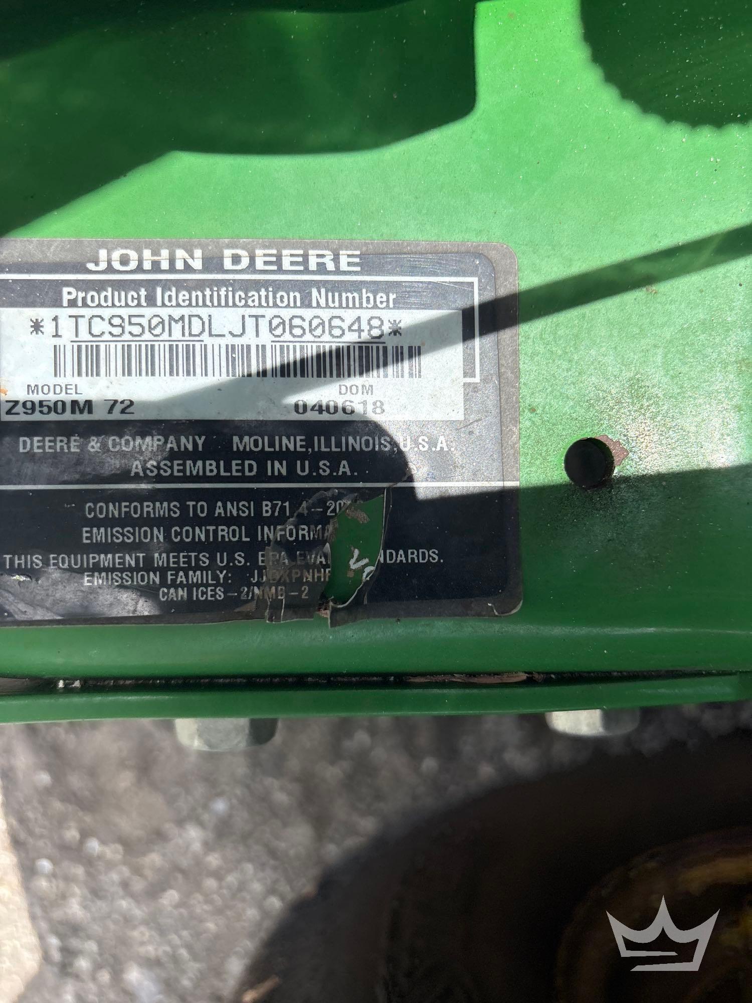 2018 John Deere ZTrak Z950M