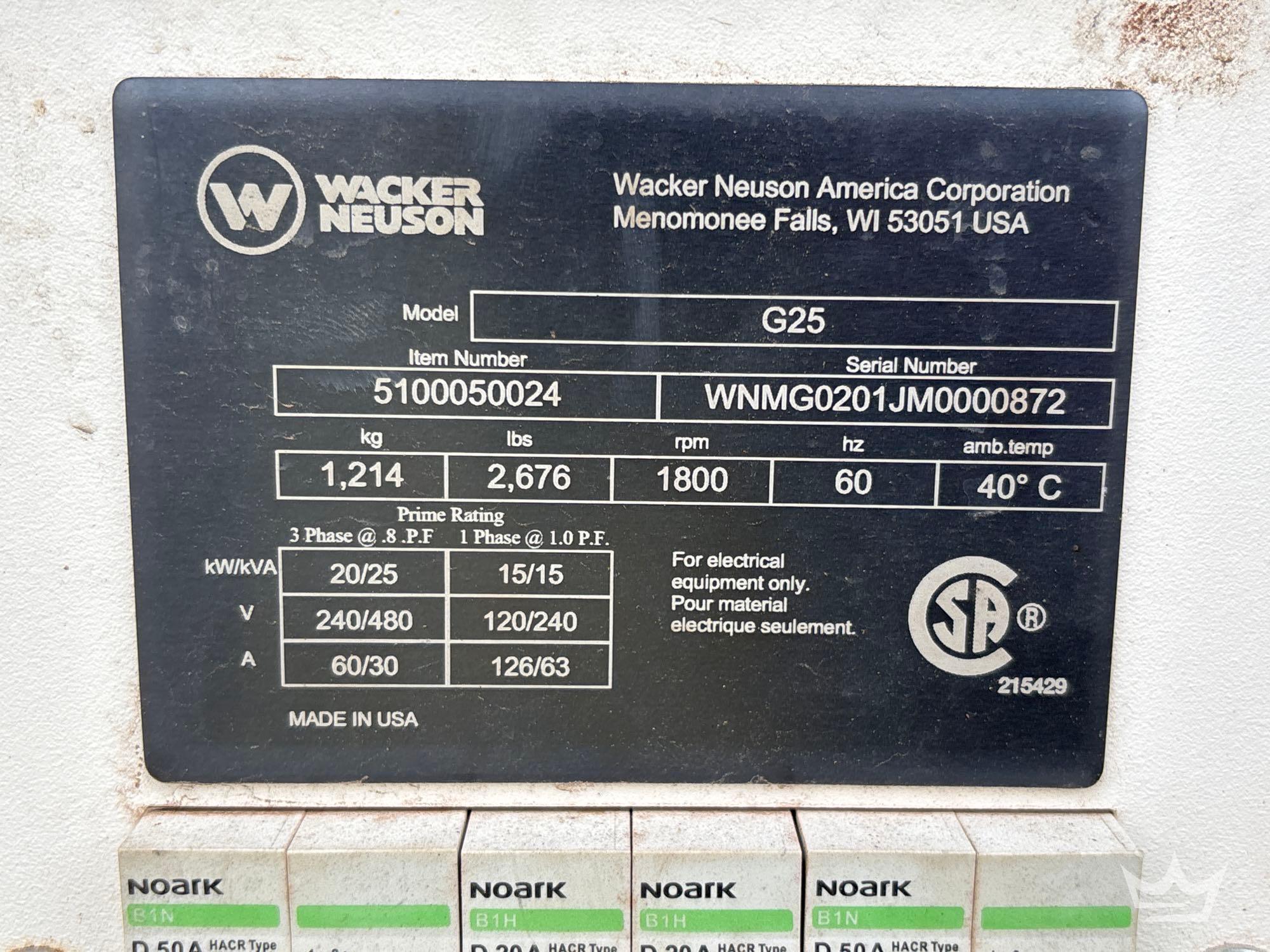 2021 Wacker Neuson G25