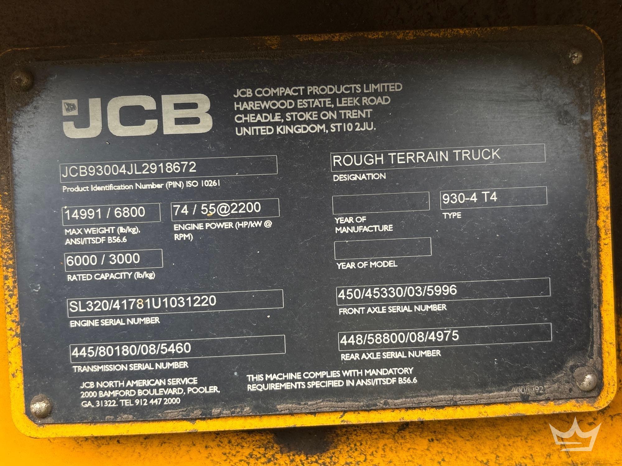 2020 JCB 930-4