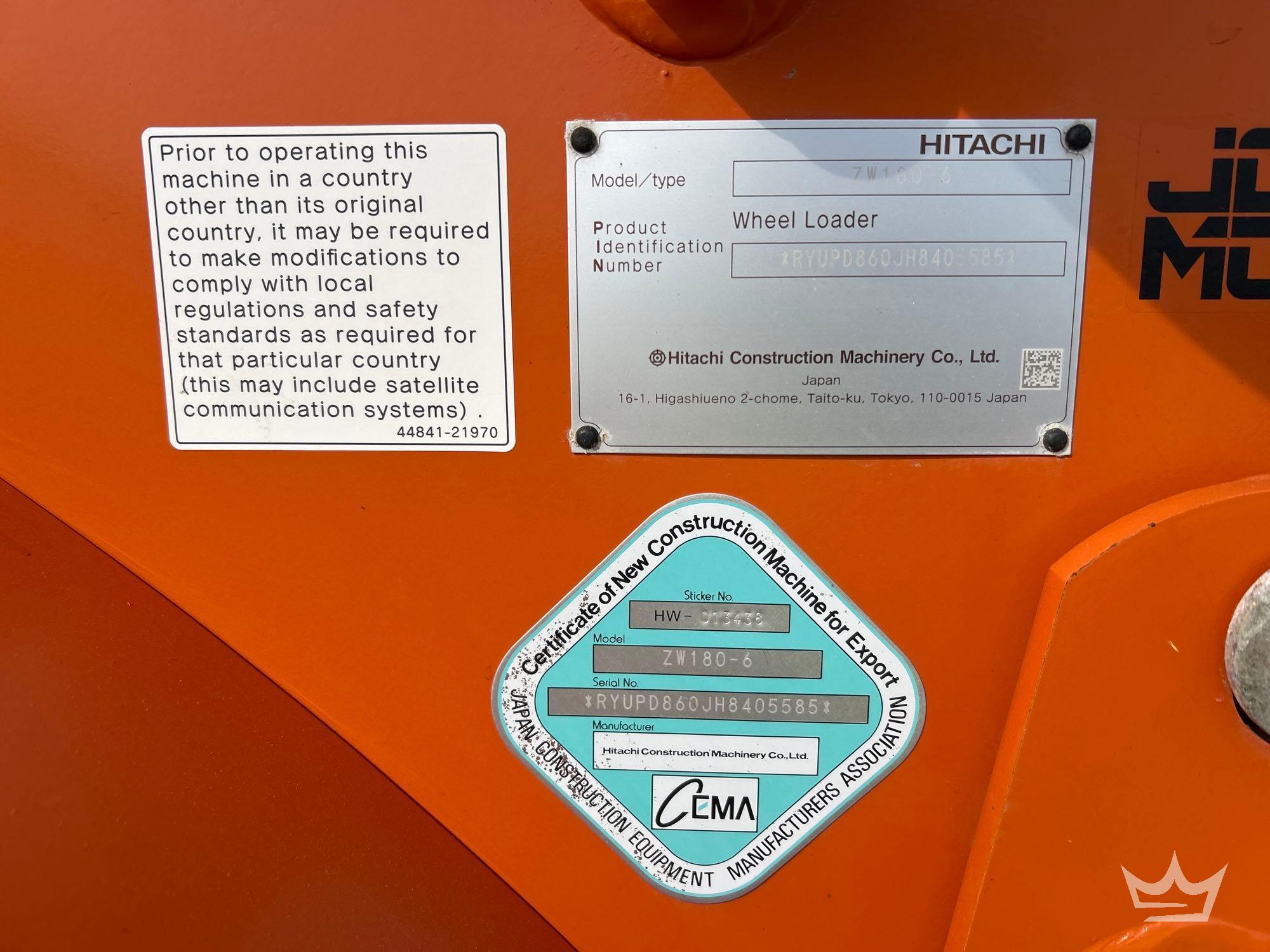 2021 Hitachi ZW180
