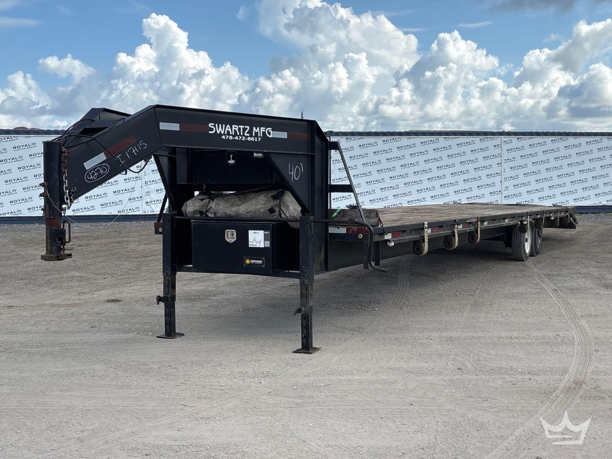 2019 SWARTZ 40ft. 7 Ton T/A Gooseneck Flatbed Equipment Trailer